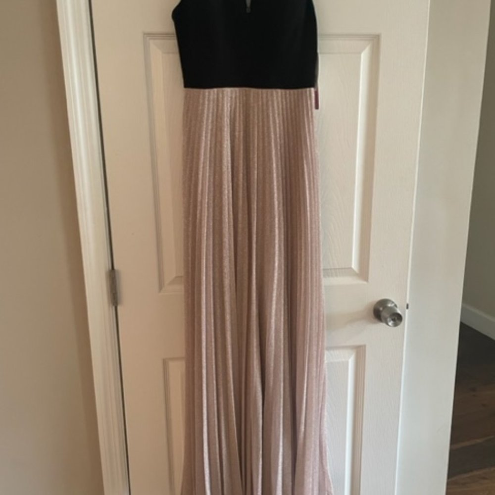 Aqua Pleated Gown